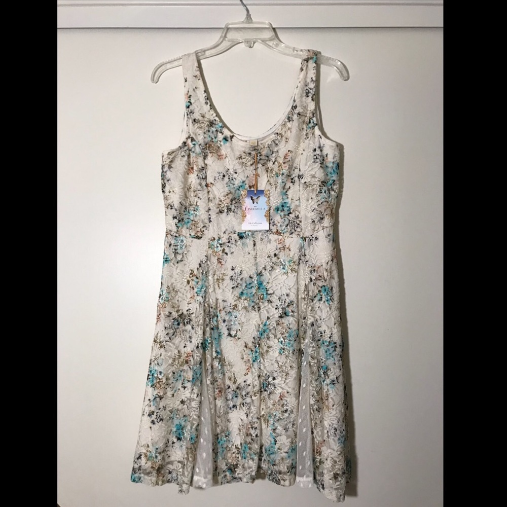 Floral Lace Overlay Dress